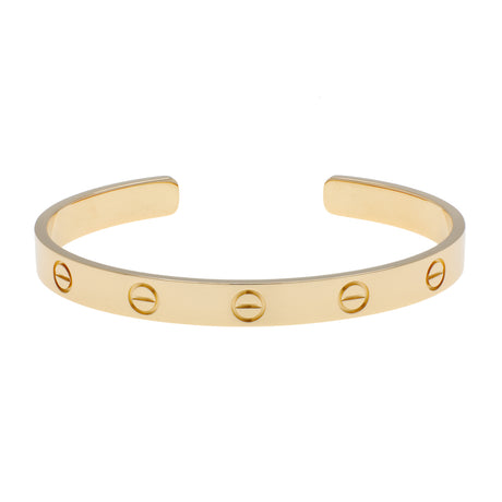 Cartier 18K Yellow Gold Love Cuff Bracelet Designer Jewellery Cartier