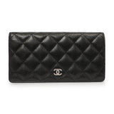 Chanel Black Quilted Caviar Yen Wallet