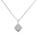 18K White Gold 2.01 Carat Pave Diamond Square Pendant