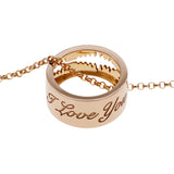 18K Rose Gold Diamond "I Love You" Charm Pendant