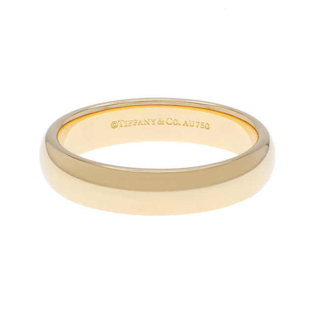 Tiffany & Co. 18K Yellow Gold 4.5mm Forever Wedding Band Ring Designer Jewellery Tiffany and Co