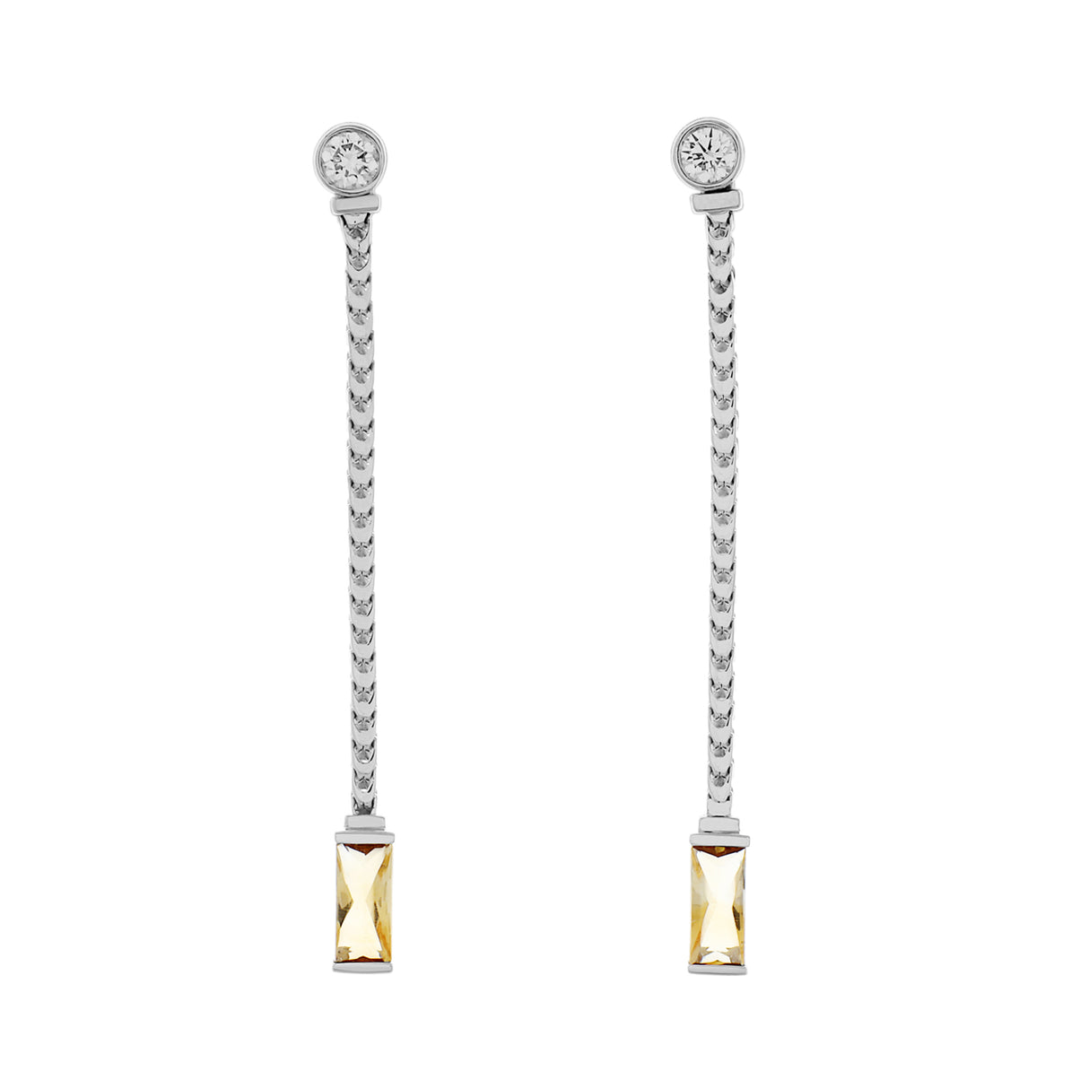 18K White Gold Di Modolo Diamond Citrine Drop Earrings Fine Jewellery Modaselle