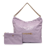 Chanel Purple Quilted Shiny Calfskin 22