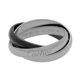 Cartier 18K White Gold Ceramic Trinity Ring