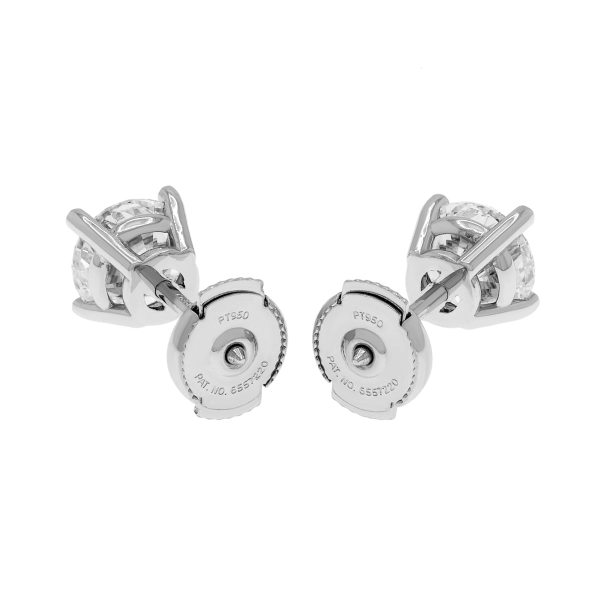 Platinum 3.03 Carat Diamond Stud Earrings Fine Jewellery Modaselle