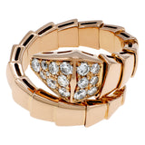 Bulgari 18K Rose Gold Diamond Serpenti Viper Ring