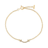 Tiffany & Co. 18K Yellow Gold Diamond T Smile Bracelet Designer Jewellery Tiffany and Co