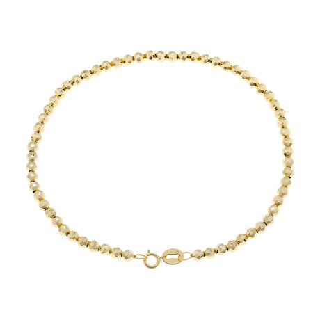 18K Yellow Gold Diamond Cut Bread Bracelet Fine Jewellery Modaselle