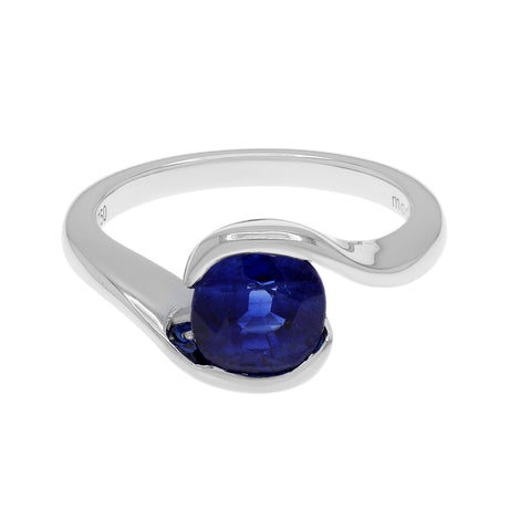 18K White Gold 1.58 Carat Sapphire Ring Fine Jewellery Modaselle