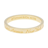 Tiffany & Co. 18K Yellow Gold Notes 'Fifth Avenue New York' Band Ring Designer Jewellery Tiffany and Co