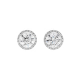 18K White Gold 1.44 Carat Diamond Halo Stud Earrings Fine Jewellery Modaselle