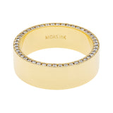 18K Yellow Gold Midas Diamond Pavé Edge Band Ring Fine Jewellery Modaselle