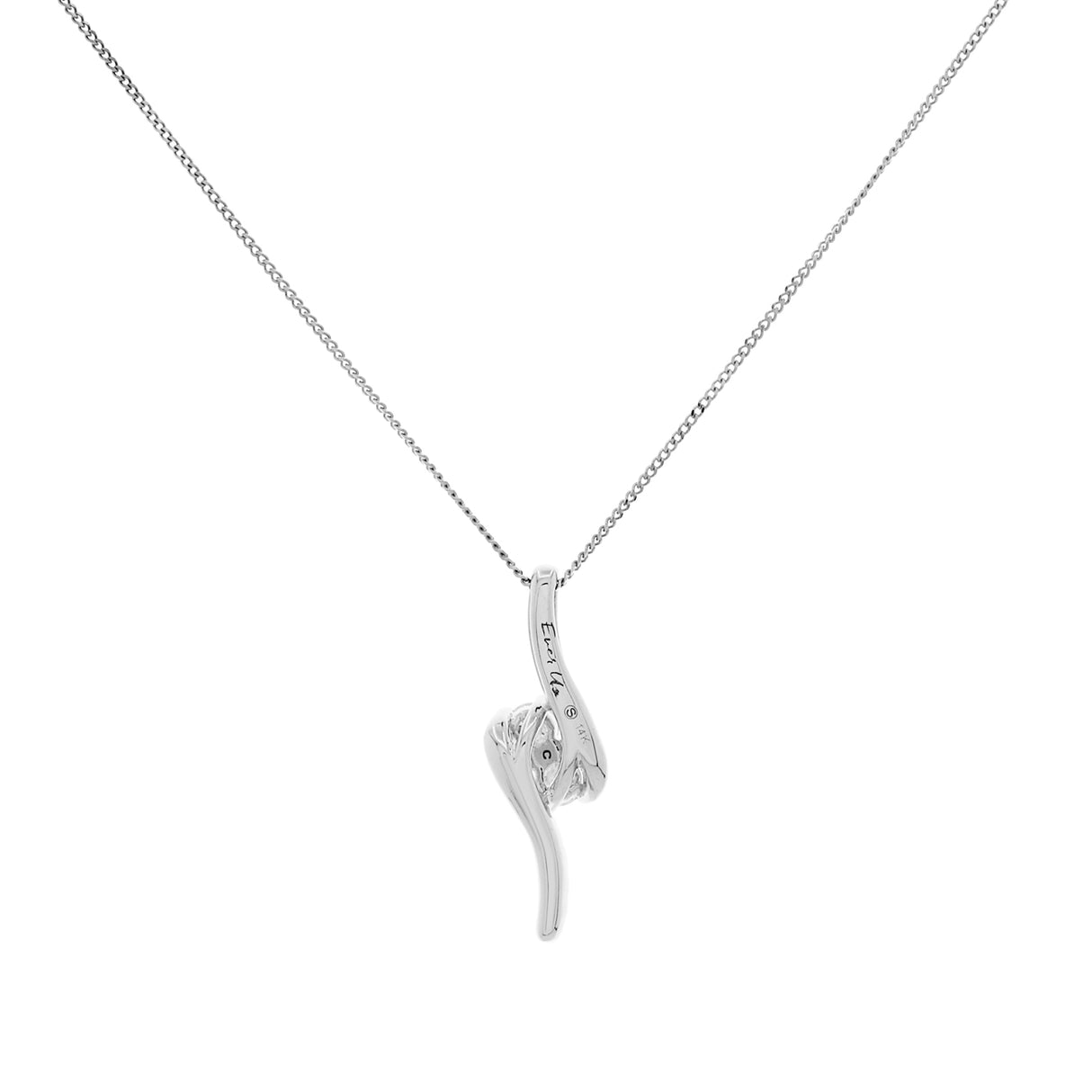 14K White Gold 1.08 Carat Diamond Pendant