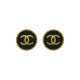 Chanel Gold Black CC Clip On Earrings Designer Jewellery Chanel