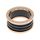 Bulgari 18K Rose Gold Ceramic B.Zero1 Four-Band Ring Designer Jewellery Bulgari