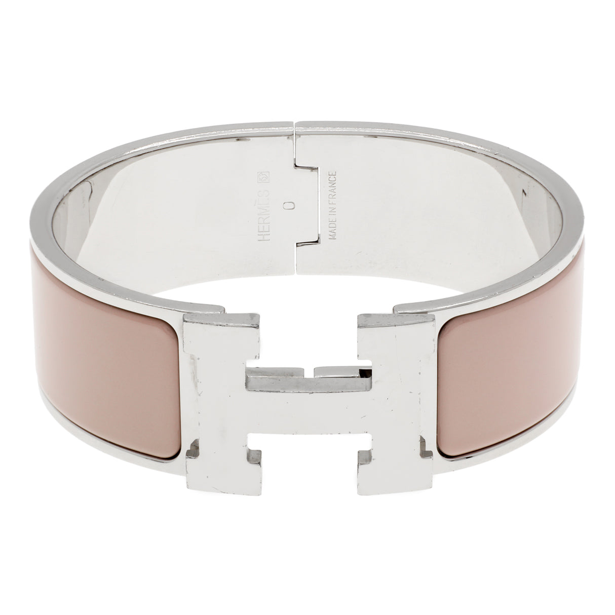 Hermes Mauve Pale Enamel Clic Clac H Bracelet