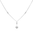 14K White Gold Puffed Heart Lariat Pendant Fine Jewellery Modaselle