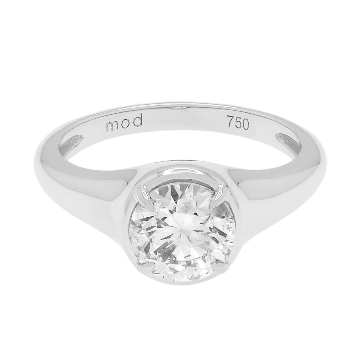 18K White Gold 1.17 Carat Diamond Illusion Solitaire Ring Fine Jewellery Modaselle