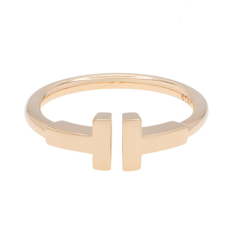 Tiffany & Co. 18K Rose Gold T Wire Ring Designer Jewellery Tiffany and Co