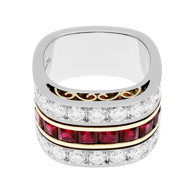 19K Montecristo 1.68 Carat Ruby Diamond Band Ring Fine Jewellery Modaselle