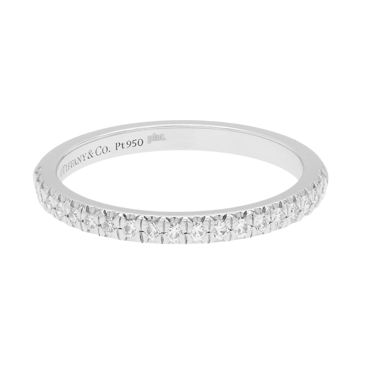 Tiffany & Co. Platinum Diamond Soleste Half Eternity Ring Designer Jewellery Tiffany and Co