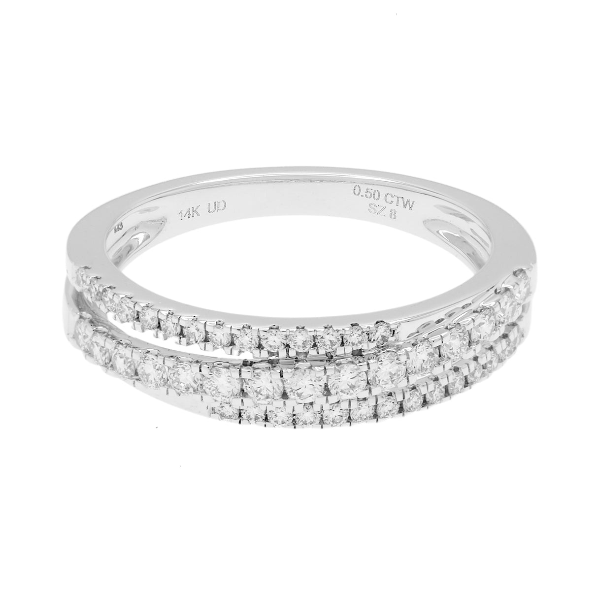 14K White Gold 0.50 Carat Diamond Band Ring Fine Jewellery Modaselle