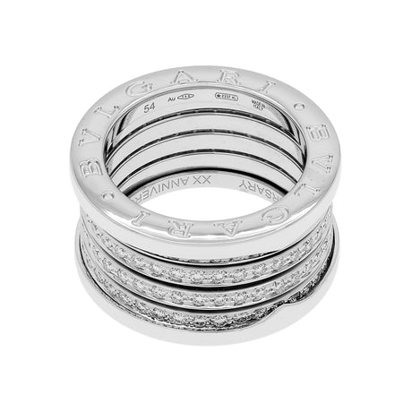 Bulgari 18K White Gold Diamond B.Zero1 20th Anniversary Edition Ring Designer Jewellery Bulgari