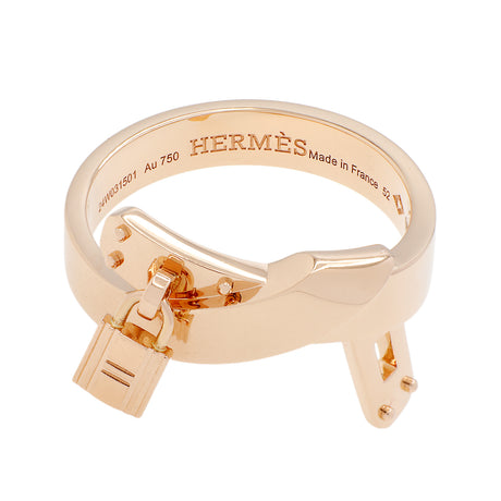 Hermes 18K Rose Gold Kelly Gavroche Ring Designer Jewellery Hermes