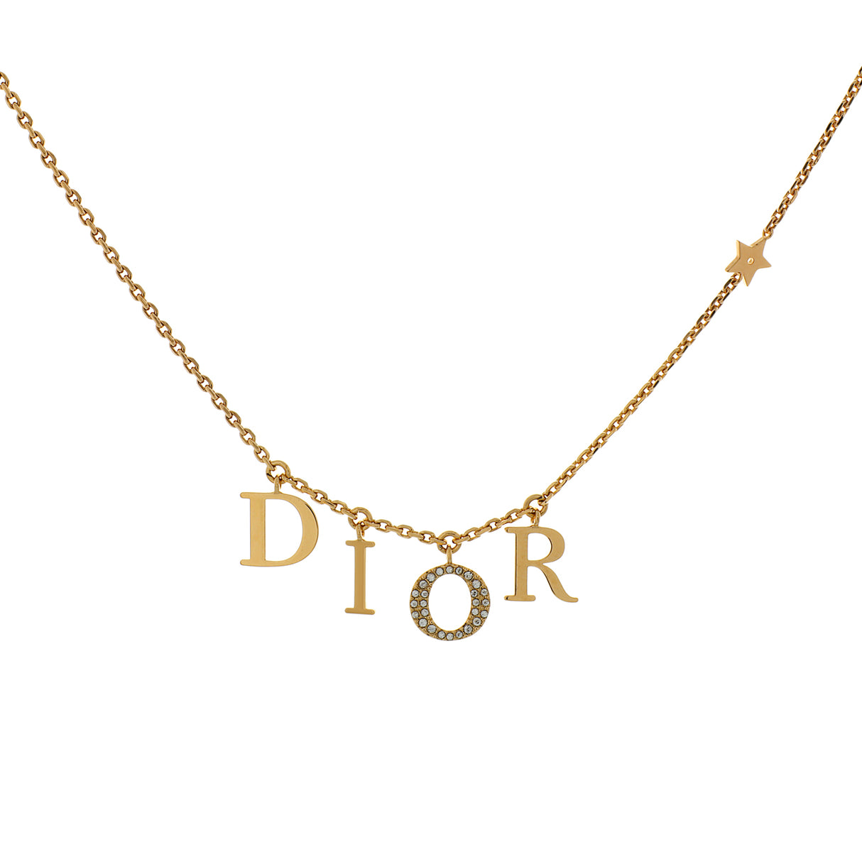 Christian Dior Crystal Logo Necklace