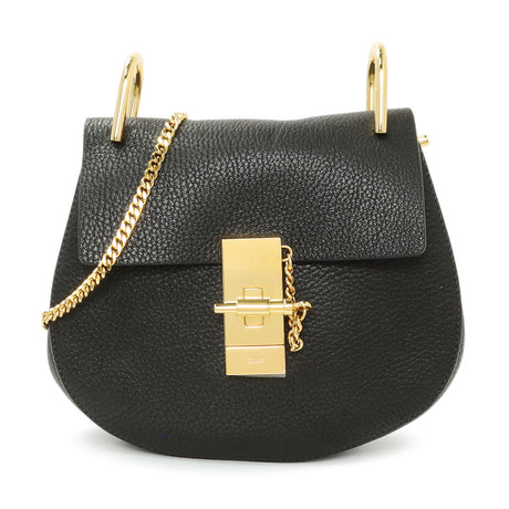 Chloe Black Grained Lambskin Mini Drew Shoulder Bag Handbags Chloe