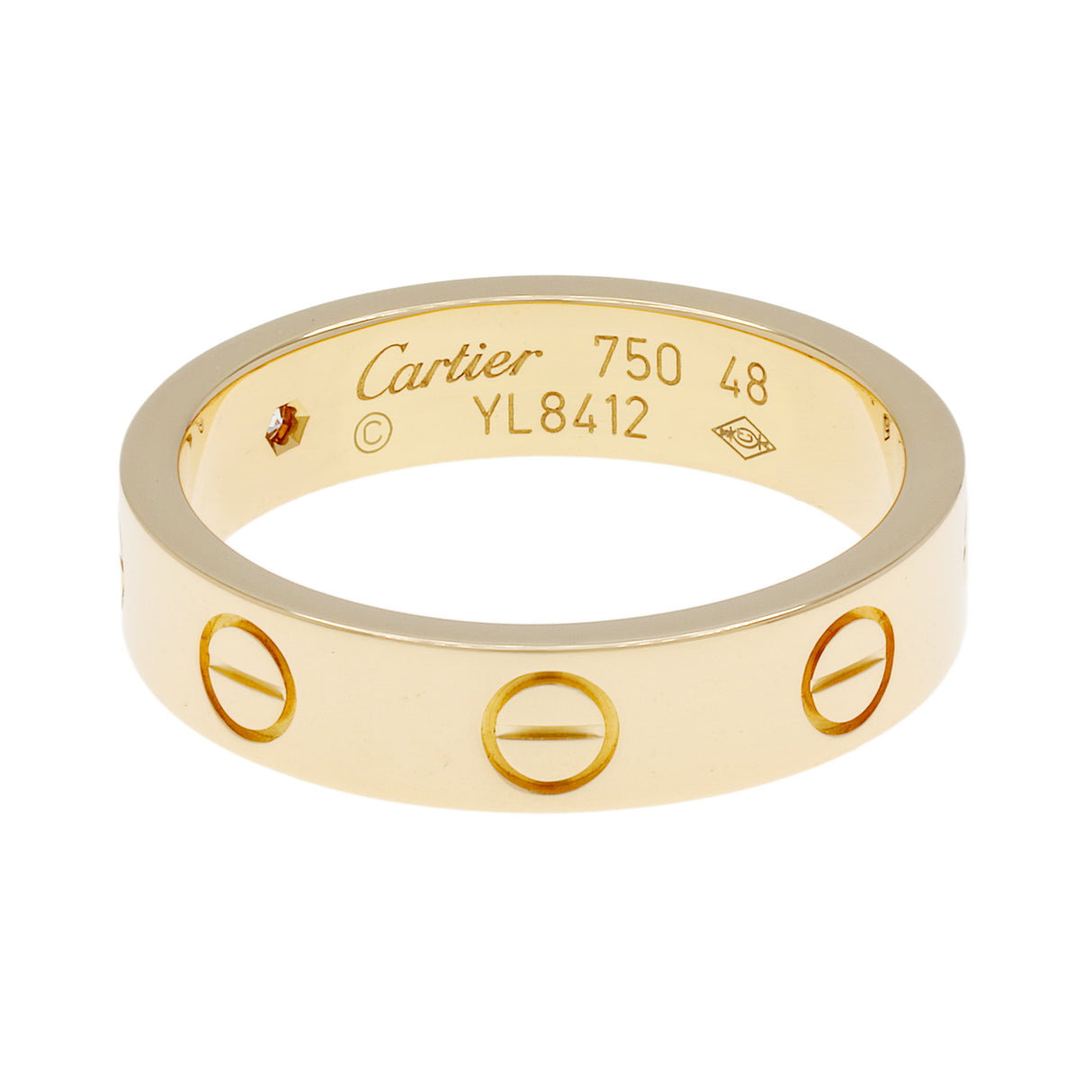 Cartier 18K Yellow Gold 1 Diamond Love Wedding Band Designer Jewellery Cartier