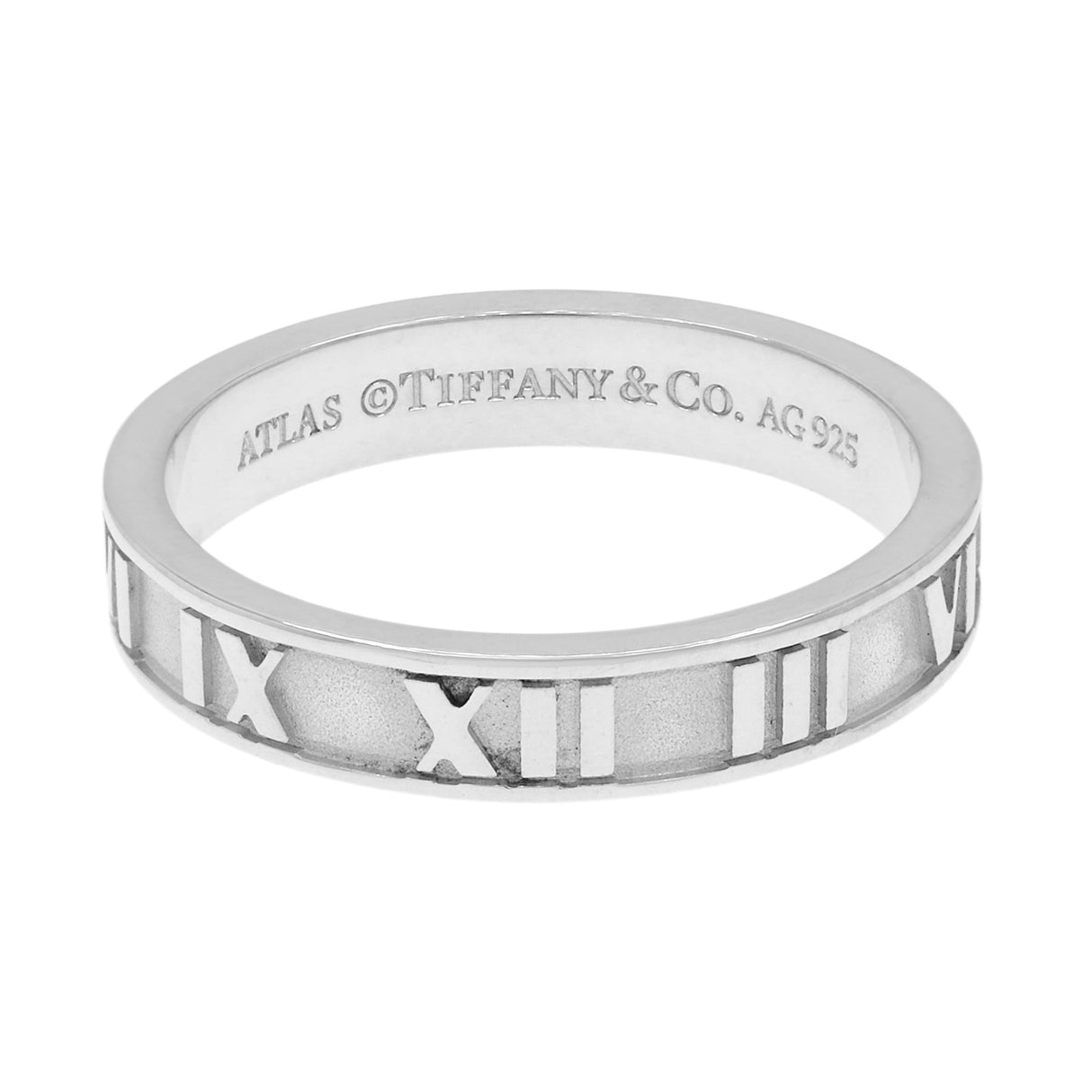 Tiffany & Co. Sterling Silver Narrow Atlas Band Ring Designer Jewellery Tiffany and Co