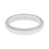 Tiffany & Co. Platinum 4mm Milgrain Band Ring Designer Jewellery Tiffany and Co