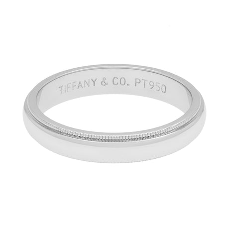 Tiffany & Co. Platinum 4mm Milgrain Band Ring Designer Jewellery Tiffany and Co