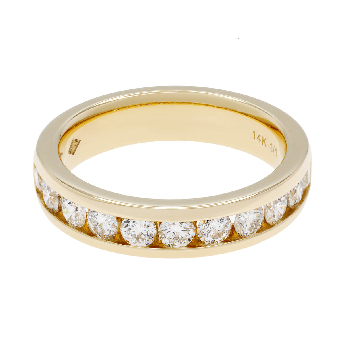 14K Yellow Gold 1.00 Carat Diamond Channel Set Ring Fine Jewellery Modaselle