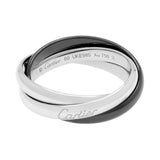 Cartier 18K White Gold Ceramic Trinity Ring Designer Jewellery Cartier