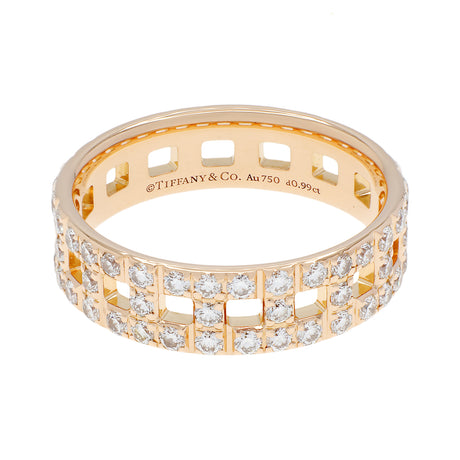 Tiffany & Co. 18K Yellow Gold Diamond T True Wide Ring Designer Jewellery Tiffany and Co