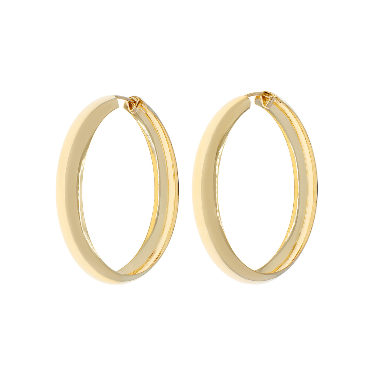 18K Yellow Gold Hoop Earrings Fine Jewellery Modaselle