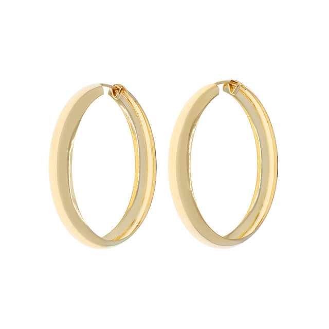 18K Yellow Gold Hoop Earrings Fine Jewellery Modaselle