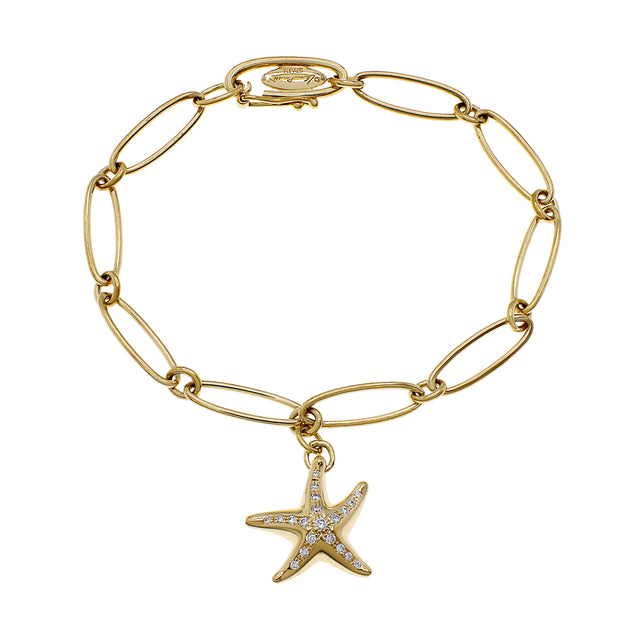 Tiffany & Co. 18K Yellow Gold Diamond Starfish Bracelet Designer Jewellery Tiffany and Co