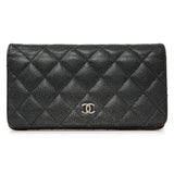 Chanel Black Quilted Caviar Yen Wallet