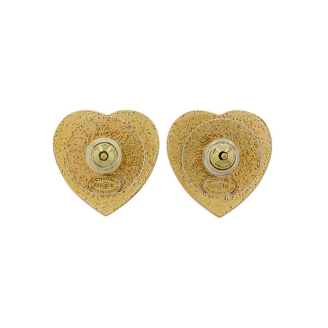 Chanel Crystal CC Heart Earrings Designer Jewellery Chanel