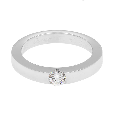 Cartier 18K White Gold 0.21 Carat Diamond Solitaire Ring Designer Jewellery Cartier