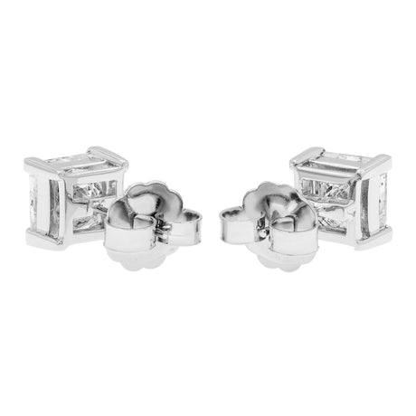 14K White Gold 6.06 Carat Princess Cut Diamond Stud Earrings Fine Jewellery Modaselle