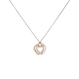 Tiffany & Co. Sterling Silver 18K Rose Gold Double Open Heart Pendant Necklace Designer Jewellery Tiffany and Co