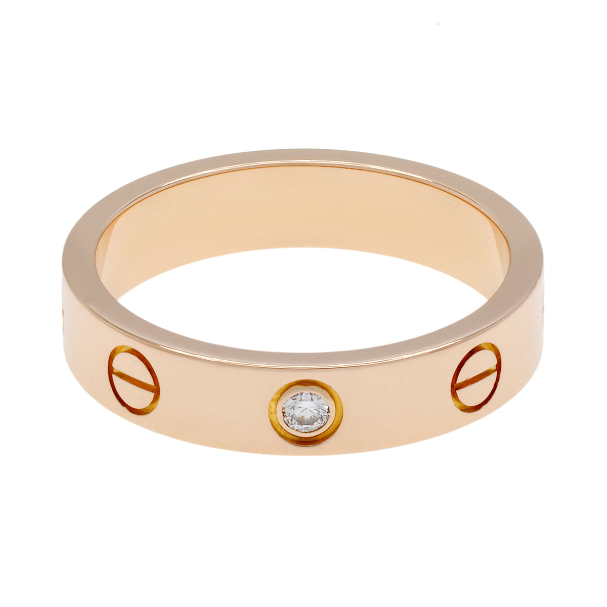 Cartier 18K Rose Gold Diamond Love Wedding Band Designer Jewellery Cartier