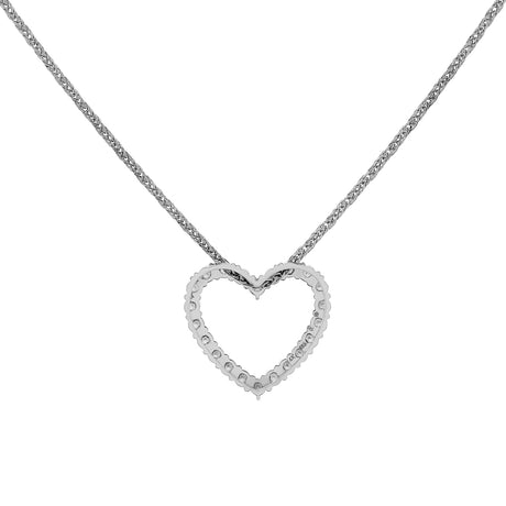 14K White Gold 3.36 Carat Diamond Heart Pendant