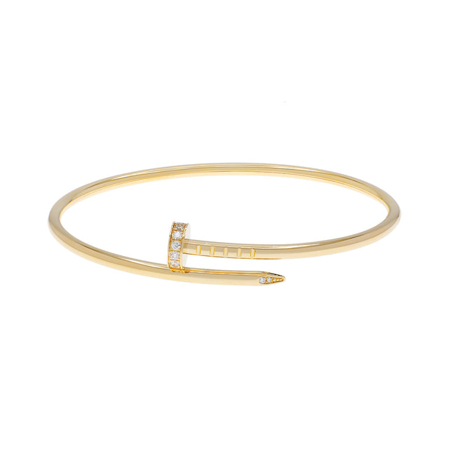 Cartier 18K Yellow Gold Diamond Small Juste Un Clou Bracelet Designer Jewellery Cartier