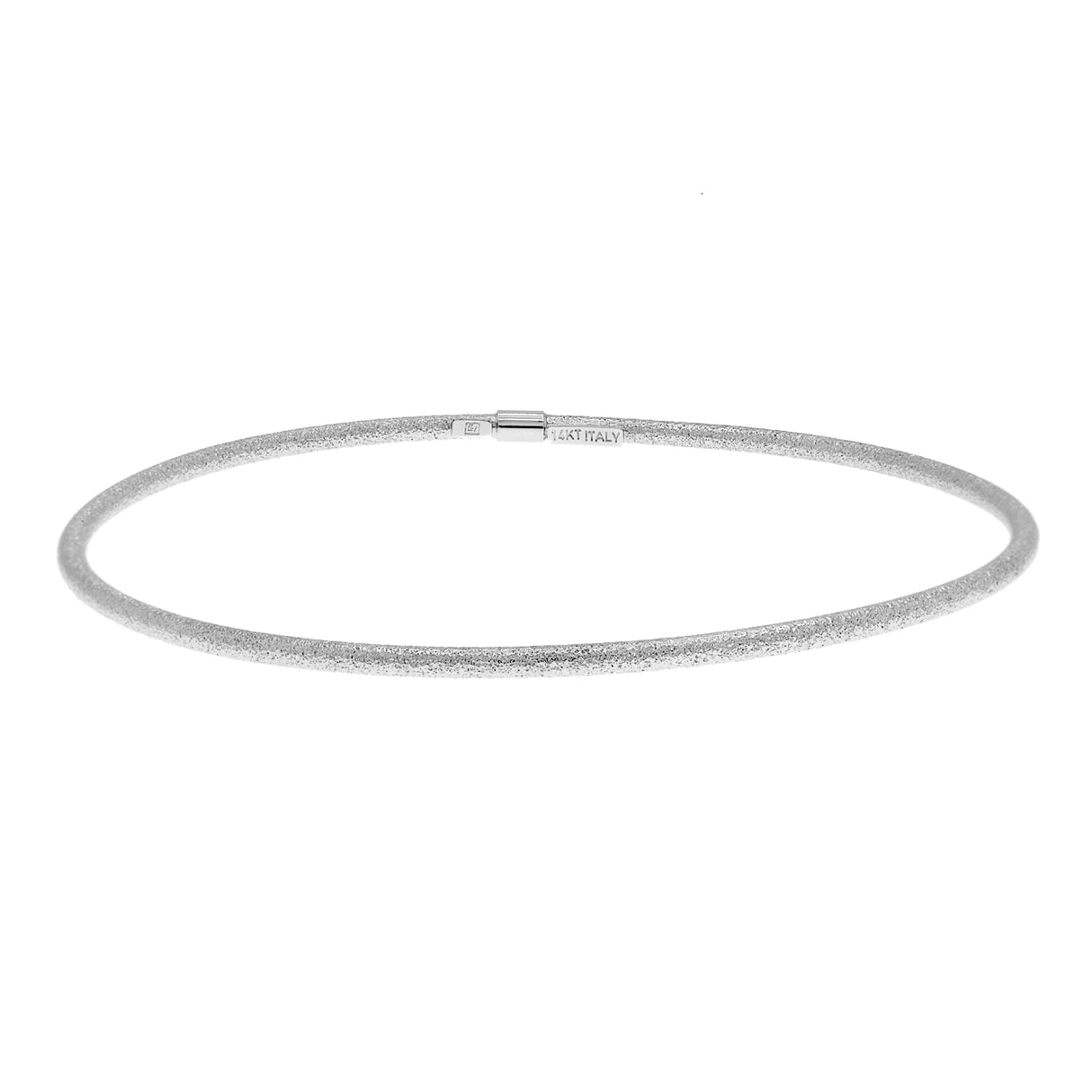 14K White Gold Blasted Bangle