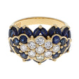 18K Yellow Gold 3.48 Carat Sapphire Diamond Bandeau Cluster Ring Fine Jewellery Modaselle